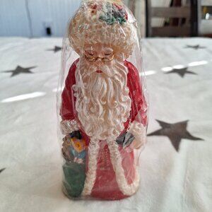 Vintage ROBERT ALAN Candle Co 8" St Nicholas Santa Claus Foam Wax Novelty Candle